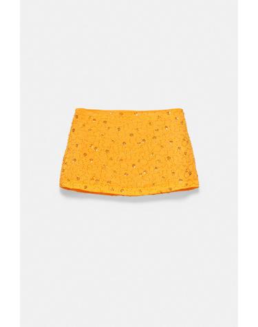 풀앤베어 오렌지 시퀸 비즈 미니 스커트 7385/306 ORANGE