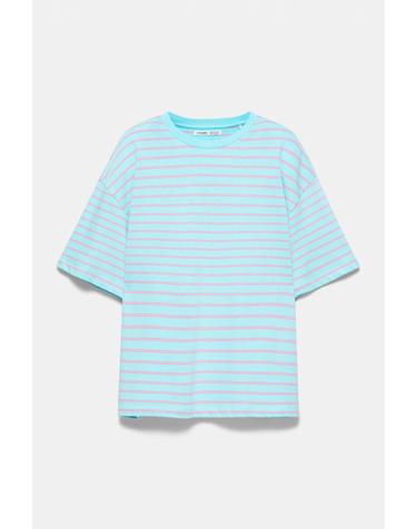 풀앤베어 오버사이즈 스트라이프 반팔 티셔츠 3230/327 PALE BLUE