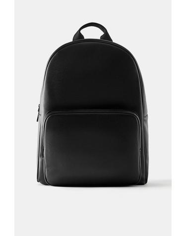 풀앤베어 레더 텍스처 포켓 백팩 5006/840 BLACK