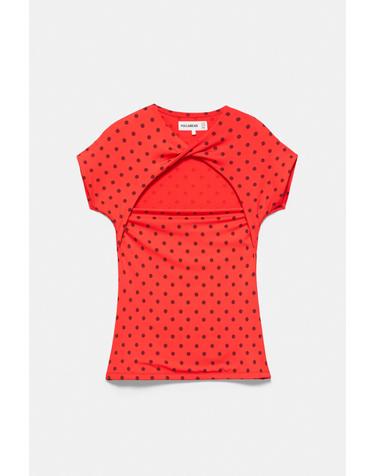 풀앤베어 컷아웃 디테일 반팔 티셔츠 7231/312 RED