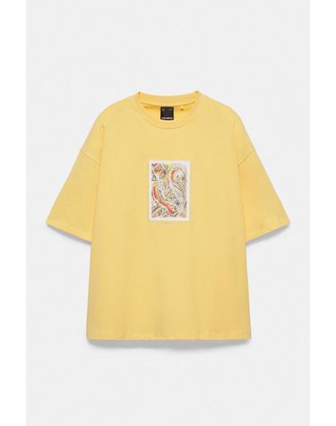 풀앤베어 릴렉스핏 자수 그래픽 반팔 티셔츠 3231/508 YELLOW