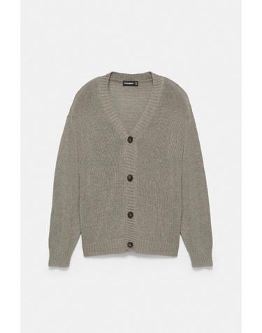 풀앤베어 브이넥 버튼 골지 트림 가디건 7540/514 TAUPE