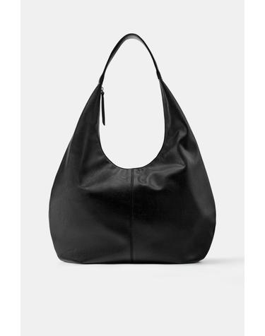풀앤베어 레더 집업 숄더 토트백 4064/840 BLACK