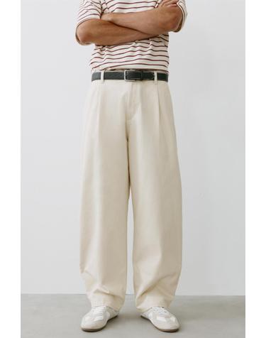 풀앤베어 배기핏 다트 치노 팬츠 7670/502 OFF WHITE