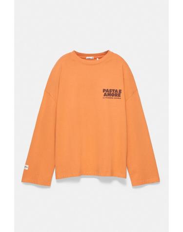 풀앤베어 라운드넥 푸드 그래픽 긴팔 티셔츠 7231/338 ORANGE