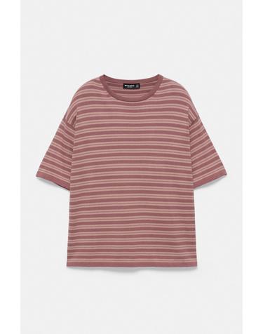 풀앤베어 스트라이프 라운드넥 반팔 코튼 티셔츠 7540/502 PURPLE