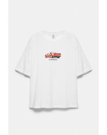 풀앤베어 혼다 그래픽 라운드넥 반팔 티셔츠 7232/532 OFF WHITE