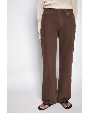 풀앤베어 하이라이즈 와이드 스트레이트 데님 팬츠 3660/308 BROWN