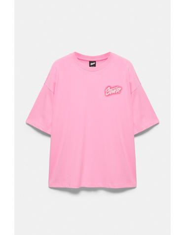 풀앤베어 박시핏 그래픽 라운드넥 반팔 티셔츠 7232/934 PINK