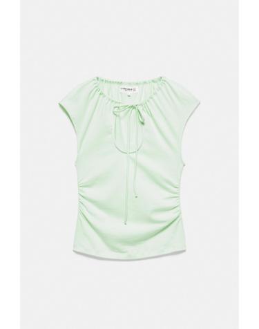 풀앤베어 타이넥 셔링 민소매 탑 7230/419 PALE GREEN