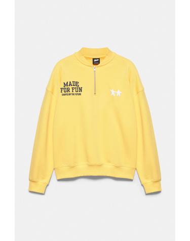 풀앤베어 그래픽 하프집업 스웨트셔츠 7551/508 YELLOW