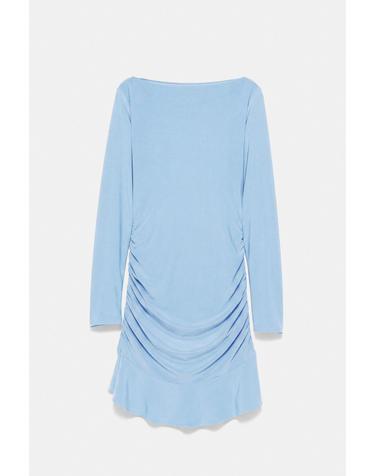풀앤베어 셔링 디테일 긴팔 미니 원피스 7380/329 PALE BLUE