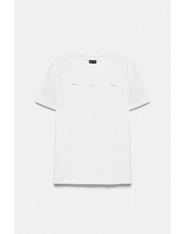 풀앤베어 머슬핏 슬로건 라운드넥 반팔 티셔츠 7230/567 WHITE