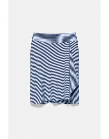 풀앤베어 비대칭 스트라이프 미디 스커트 7385/327 BLUISH NAVY