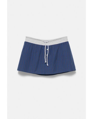 풀앤베어 체크 드로스트링 미니 스커트 7385/326 NAVY