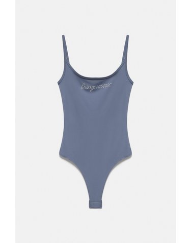풀앤베어 라인스톤 그래픽 스트랩 바디수트 7232/307 BLUISH GREY