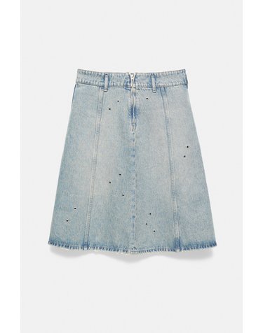 풀앤베어 아일렛 데님 미디 스커트 7385/319 PALE BLUE