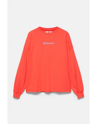 풀앤베어 오버사이즈 그래픽 긴팔 티셔츠 7231/359 BRIGHT RED