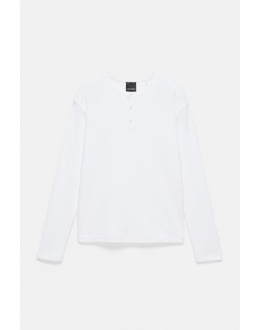 풀앤베어 와플 니트 헨리넥 긴팔 티셔츠 7230/569 WHITE