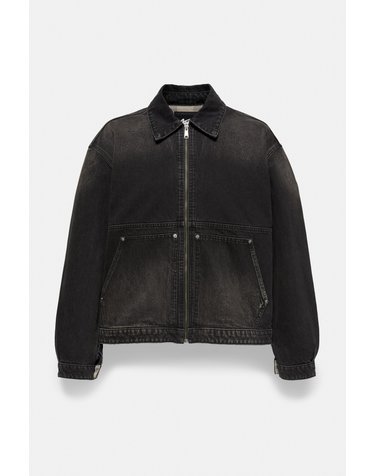 풀앤베어 워시드 포켓 집업 데님 자켓 7721/544 FADED BLACK