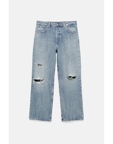 풀앤베어 디스트로이드 스트레이트 청바지 7662/506 MEDIUM BLUE