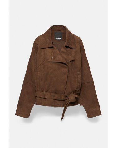 풀앤베어 페이크 스웨이드 트렌치 코트 7720/355 BROWN