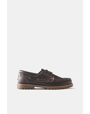 풀앤베어 스티칭 레이스업 보트 슈즈 2428/840 BROWN