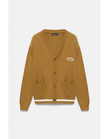 풀앤베어 자수 바시티 브이넥 가디건 7540/513 TOBACCO BROWN