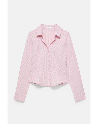 풀앤베어 슬림핏 체크 와이드 커프스 셔츠 7460/335 PINK
