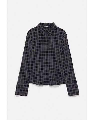 풀앤베어 체크 다트 디테일 긴팔 셔츠 7460/356 ANTHRACITE GREY