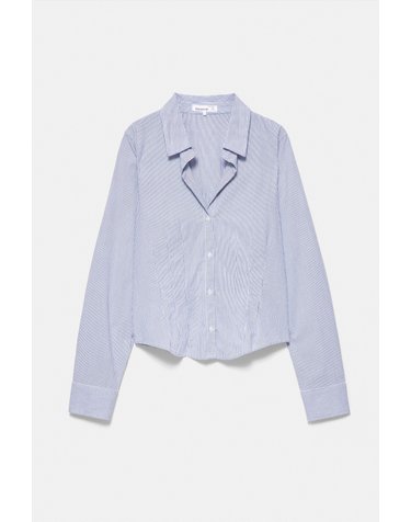 풀앤베어 슬림핏 체크 와이드 커프스 셔츠 7460/335 BLUE/WHITE