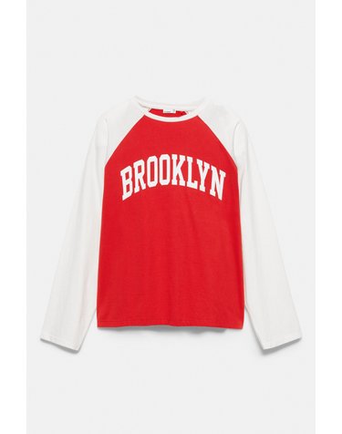 풀앤베어 그래픽 프린트 라글란 긴팔 티셔츠 7230/399 WHITE/RED