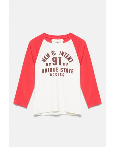 풀앤베어 그래픽 라글란 슬리브 긴팔 티셔츠 7231/364 WHITE/RED