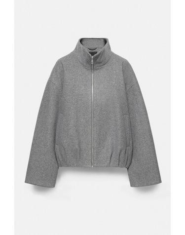 풀앤베어 벌룬 하이넥 집업 봄버 자켓 7720/320 ANTHRACITE GREY