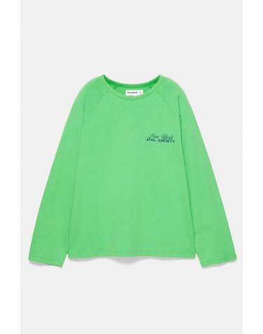 풀앤베어 그래픽 라운드넥 래글런 긴팔 티셔츠 7230/432 GREEN