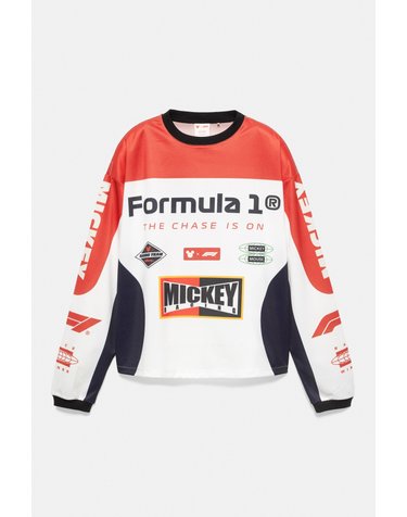 풀앤베어 디즈니 F1 그래픽 긴팔 티셔츠 7231/534 OFF WHITE