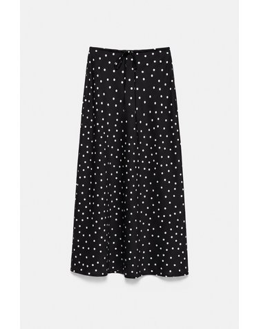 풀앤베어 도트 패턴 새틴 롱 스커트 7385/309 BLACK/ECRU
