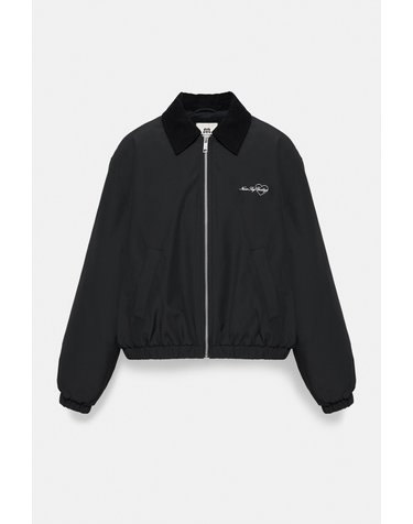 풀앤베어 왁스 이펙트 벌룬 집업 봄버 자켓 7720/302 DARK GREY