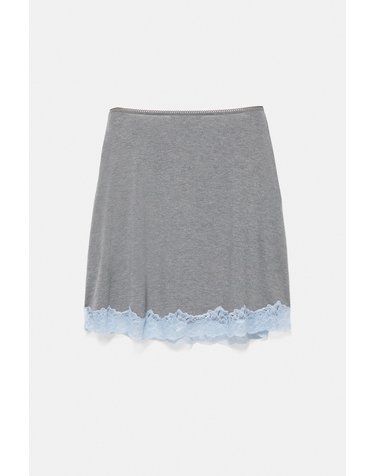 풀앤베어 레이스 트림 미니 스커트 7385/343 GREY MARL