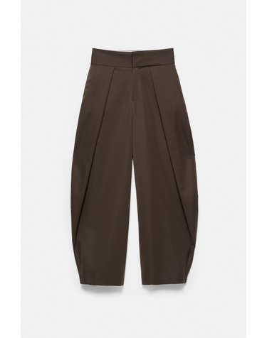 풀앤베어 플리츠 벌룬 테일러드 팬츠 7670/349 BROWN