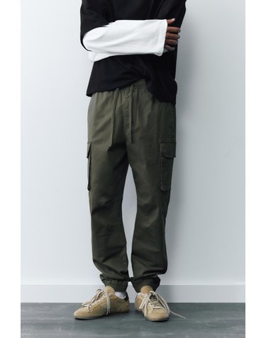 풀앤베어 드로스트링 카고 조거 팬츠 7670/504 PALE KHAKI