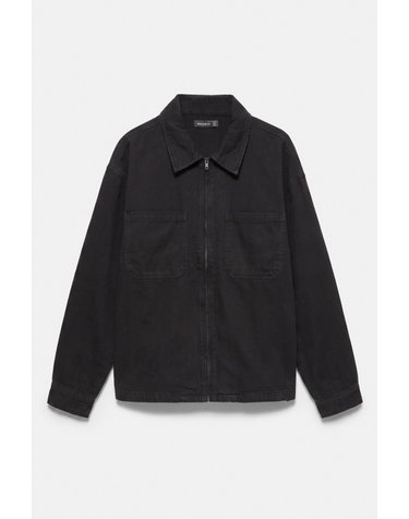 풀앤베어 집업 포켓 오버셔츠 7460/528 BLACK