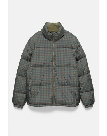 풀앤베어 체크 하이넥 집업 숏 패딩 자켓 7720/509 KHAKI