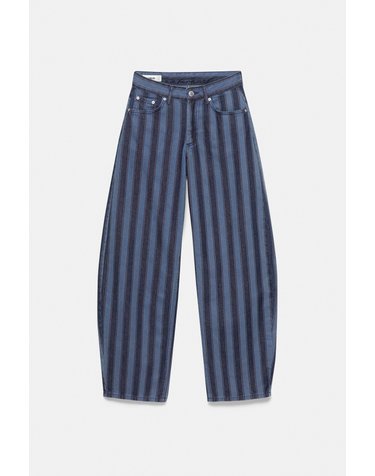 풀앤베어 스트라이프 배럴핏 청바지 7662/313 DARK BLUE