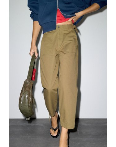 풀앤베어 코튼 카고 크롭 카프리 팬츠 7670/422 PALE KHAKI