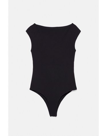 풀앤베어 보트넥 반팔 바디수트 7231/201 BLACK