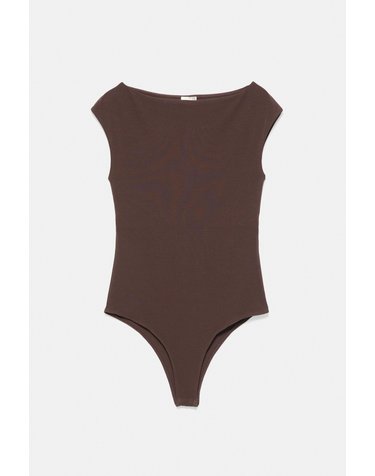 풀앤베어 보트넥 반팔 바디수트 7231/201 BROWN