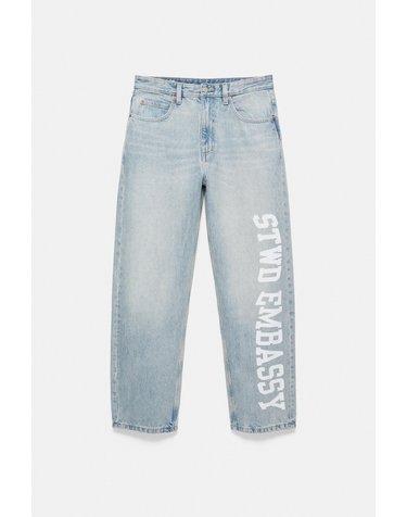 풀앤베어 그래픽 프린트 배기핏 청바지 7660/581 PALE INDIGO