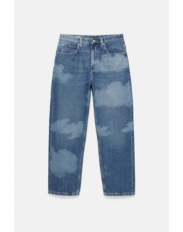 풀앤베어 구름 프린트 배기핏 청바지 7660/581 DARK BLUE