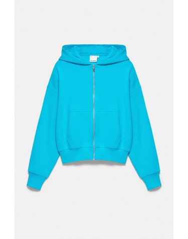풀앤베어 오버핏 집업 후드 스웨트셔츠 7558/363 TURQUOISE